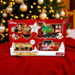 NIB Disney Mickey Mouse Holiday Express 36 Piece Collectors Edition Train Ser 3